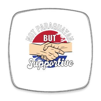 Not Paraguayan But Supportive Country Traveler - Viereckiger Kühlschrankmagnet - Weiß - Vorne
