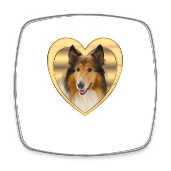 Collie - Dog Lovers - Dogs Heart - Square fridge magnet - white - Front