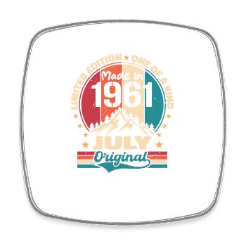 1961 Juillet Millésime Fabriqué Juillet 1961 Gift - Magnet carré - blanc - Devant