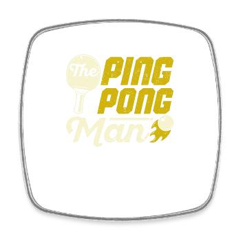 Le joueur de tennis de table drôle de Ping Pong Man - Magnet carré - blanc - Devant