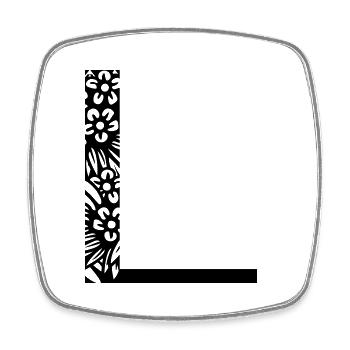 Buchstabe L - Viereckiger Kühlschrankmagnet - Weiß - Vorne