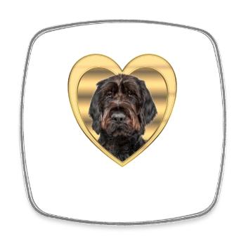 German Wirehaired Dog - Dog Lovers - Dogs Heart - Square fridge magnet - white - Front