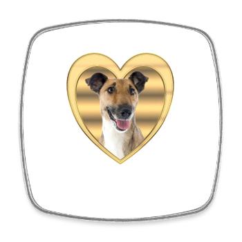Fox Terrier - Dog Lovers - Dogs Heart - Square fridge magnet - white - Front