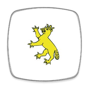 Biberacher Wappen - Viereckiger Kühlschrankmagnet - Weiß - Vorne