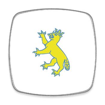 Biberacher Wappen Biber - Viereckiger Kühlschrankmagnet - Weiß - Vorne