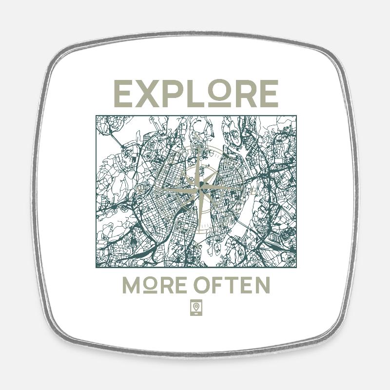 Explorez plus souvent - Magnet carré - blanc