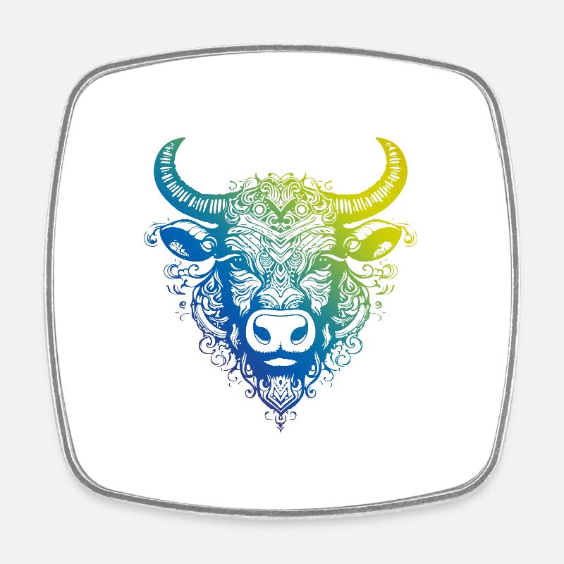 Bulle Mandala Boho - Viereckiger Kühlschrankmagnet - Weiß