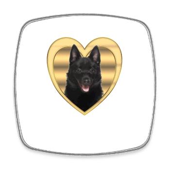 Schipperke - Hundeliebhaber - Hunde Herz - Viereckiger Kühlschrankmagnet - Weiß - Vorne