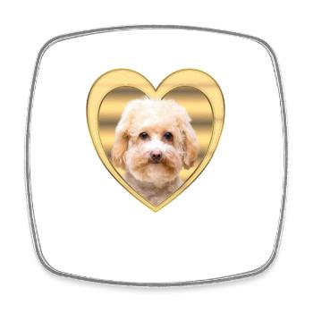 Zwergpudel - Hundeliebhaber - Hunde Herz - Viereckiger Kühlschrankmagnet - Weiß - Vorne