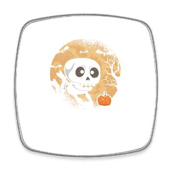Skeleton jouant au volleyball Fan Player Coach - Magnet carré - blanc - Devant