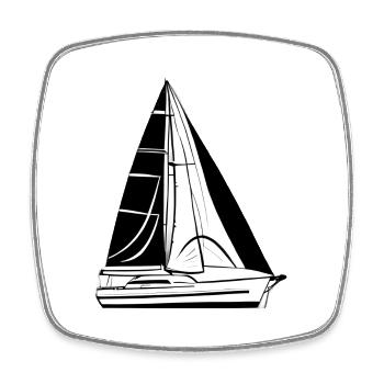 Voile Voilier Voilier Sailor Voilier - Magnet carré - blanc - Devant