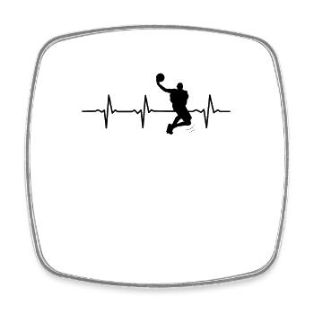 Basketball Heartbeat Pulse Cadeau de joueur de basket-ball - Magnet carré - blanc - Devant