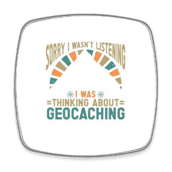 Geocaching Geschenk Geocacher Geocache - Viereckiger Kühlschrankmagnet - Weiß - Vorne