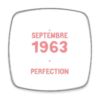 Cadeau Anniversaire septembre 1963 60 ans - Magnet carré - blanc - Devant