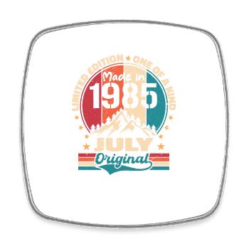 1985 July vintage made July 1985 Gift - Square fridge magnet - white - Front