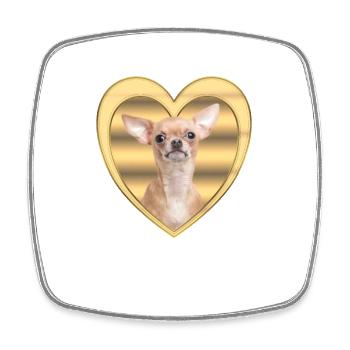 Chihuahua - Dog Lover - Dog Heart - Square fridge magnet - white - Front