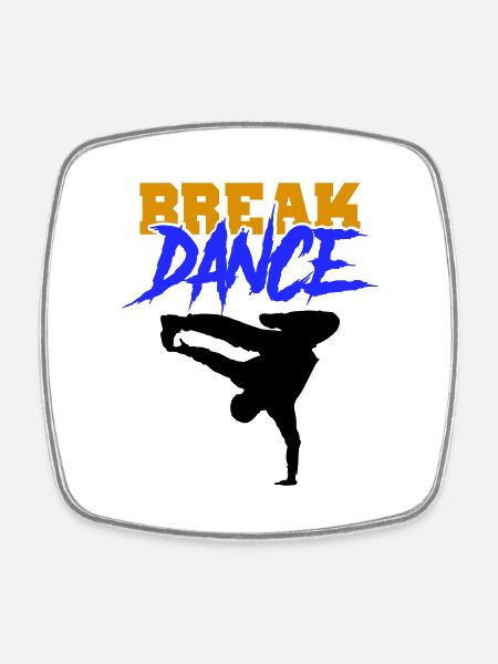 Break Dance - Square fridge magnet - white