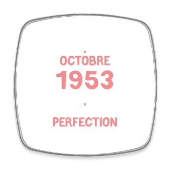 Cadeau Anniversaire Octobre 1953 70 ans - Magnet carré - blanc - Devant