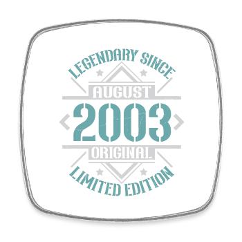 Vintage August 2003 retro birthday gift - Square fridge magnet - white - Front