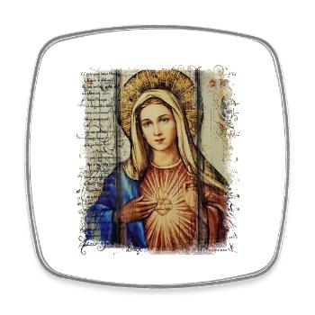 Sainte Marie Marie Vierge Marianne Vierge Marie Sainte - Magnet carré - blanc - Devant