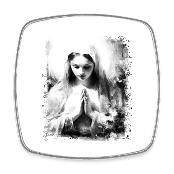 Sainte Marie Marie Vierge Marianne Vierge Marie Sainte - Magnet carré - blanc - Devant