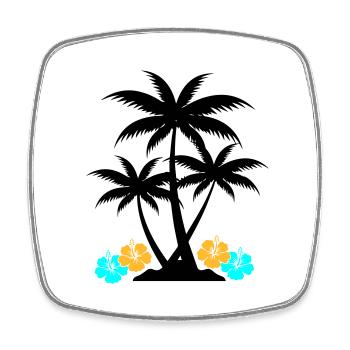 palme hibiskus - Viereckiger Kühlschrankmagnet - Weiß - Vorne