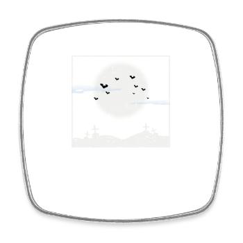 Bats in the full moon Halloween Creepy - Square fridge magnet - white - Front