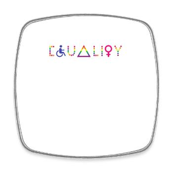 Equality LGBT Gay Pride Flag Proud Ally Rainbow - Square fridge magnet - white - Front