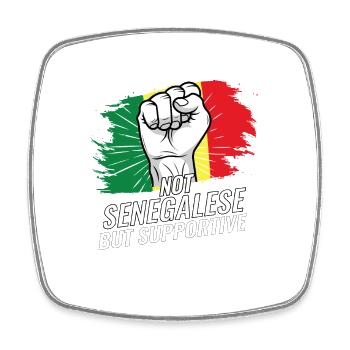 Not Senegalese But Supportive Senegal Flag - Viereckiger Kühlschrankmagnet - Weiß - Vorne