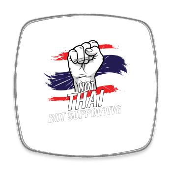 Not Thai But Supportive Thailand Flag Country - Viereckiger Kühlschrankmagnet - Weiß - Vorne