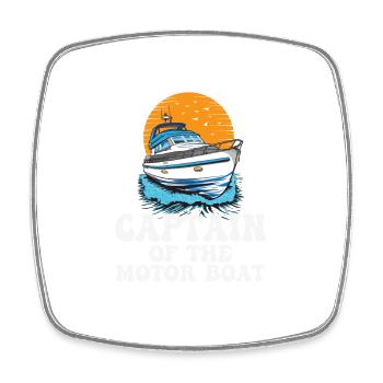 Captain Of The Motor Boat Pontoon King Lake Life - Square fridge magnet - white - Front