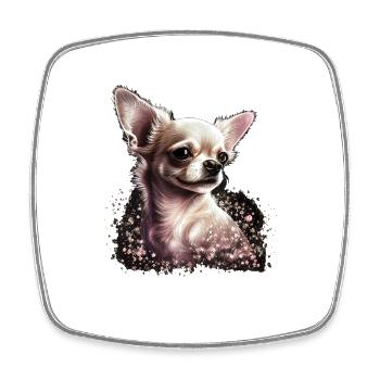 Chihuahua Puppy | Pretty Pink Dog Girly Mom Women - Square fridge magnet - white - Front