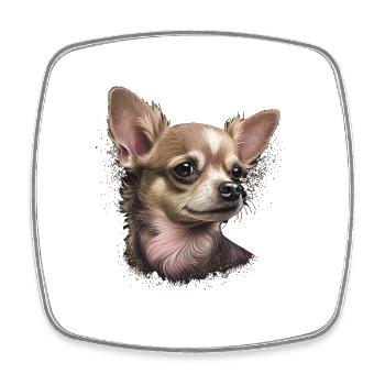 Chihuahua Puppy | Pretty Pink Dog Girly Mom Women - Square fridge magnet - white - Front
