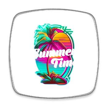 Summer Time - Beach and Summer - Square fridge magnet - white - Front