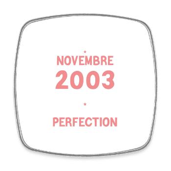 Geschenk Anniv. November 2003 20 Jahre - Viereckiger Kühlschrankmagnet - Weiß - Vorne