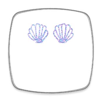 Mermaid Lovers Funny Halloween Shells Sea - Square fridge magnet - white - Front