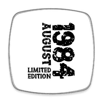 1984 August Limited Edition 39. Geburtstag Outfit - Viereckiger Kühlschrankmagnet - Weiß - Vorne