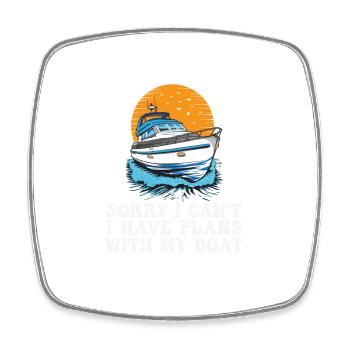 Désolé, je ne peux pas avoir de plans avec mon bateau - Magnet carré - blanc - Devant
