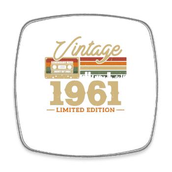 Geschenk 1961 62/63 Jahre Vintage - Viereckiger Kühlschrankmagnet - Weiß - Vorne