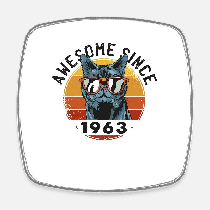 Awesome Since 1963, 60 yr old, 60th Birthday - Square fridge magnet - white