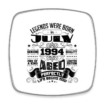 1994 Juli Geburtstagsgeschenk Juli 1994 - Viereckiger Kühlschrankmagnet - Weiß - Vorne