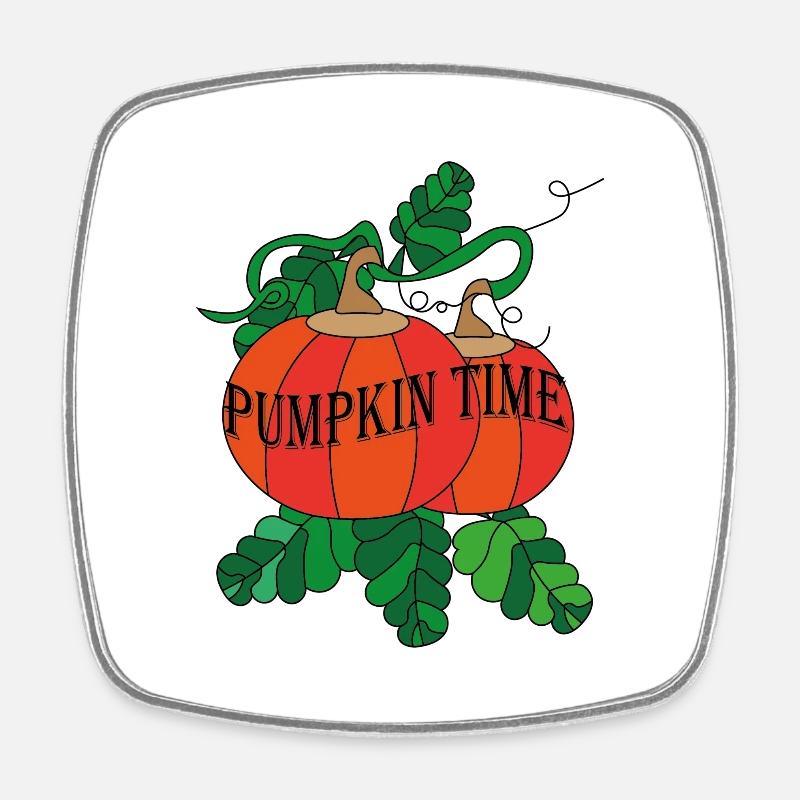 Pumpkin Time / Pumpkins Time - Square fridge magnet - white