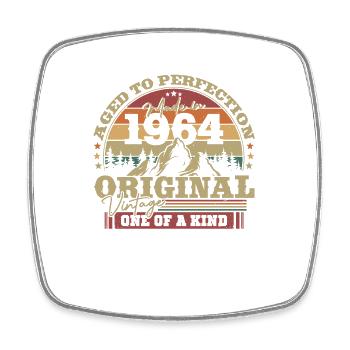 Millésime 1964 - Cadeau d’anniversaire de 60 ans - Magnet carré - blanc - Devant