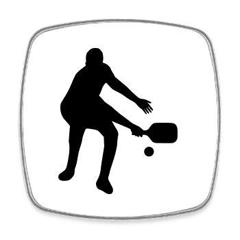 Pickleball Spieler T-Shirt - Viereckiger Kühlschrankmagnet - Weiß - Vorne
