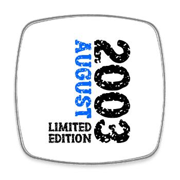 2003 August Limited Edition 20. Geburtstag Outfit - Viereckiger Kühlschrankmagnet - Weiß - Vorne