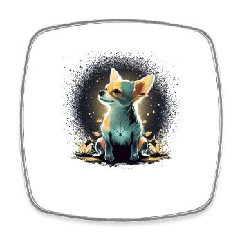 Chihuahua | Welpe Mama Lustiger Hund Niedlich - Viereckiger Kühlschrankmagnet - Weiß - Vorne