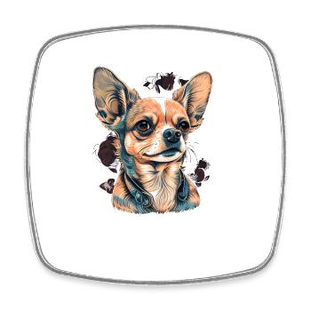 Chihuahua | Welpe Mama Lustiger Hund Niedlich - Viereckiger Kühlschrankmagnet - Weiß - Vorne