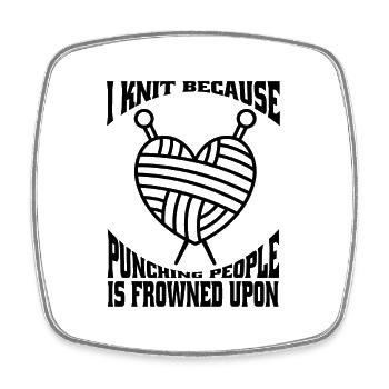 Knitting, Crochet, Tailor, Seamstress, Knitter - Square fridge magnet - white - Front