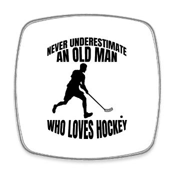 Hockey Feldhockey Geschenk Unihockey Hockeyspieler - Viereckiger Kühlschrankmagnet - Weiß - Vorne