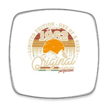 Cadeau d’anniversaire vintage 1962, style rétro - Magnet carré - blanc - Devant